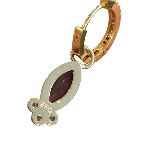 Eight Five One EFO Esme Gold Tone Hoop Dangle Earrings - Picture 7 of 8